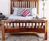 Natural Sheesham Finish Wooden Queen Size Bed