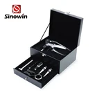 Bar Accessories Gift Set All-In-One Leather Box Corkscrew Rabbit Wine Bottle Openers