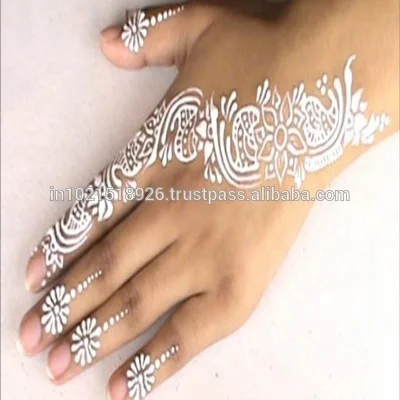 Menarik putih garis tato henna cone untuk membuat jelas putih dan up to date art