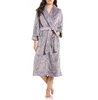 Women Frosted Cashmere Fleece Long Wrap Robe