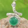 Snake shape green onyx gemstone 925 sterling silver ring jewelry wholesale handmade gemstone ring