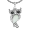 Owl Silver Pendant with Mother of Pearl