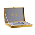 Luxury gold make up bottle personal care wooden gift box