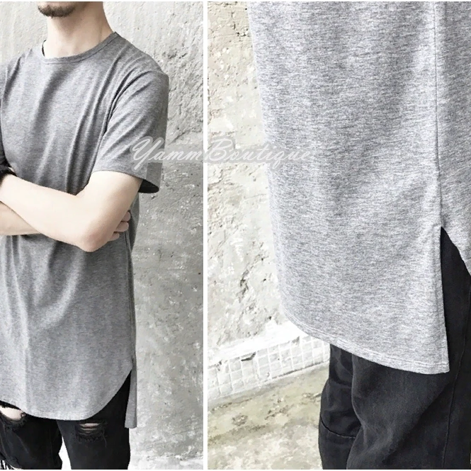 Extended Essential Short Sleeve Back Long Tee - 90cm // Kanye West Style Silky Long T shirt