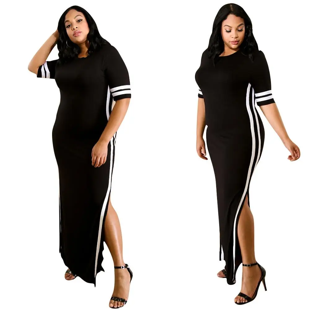 big size 2019 Elegant Ladies High Slit New Hot Dress Patchwork Color Knitted Stretch Irregular Long women Dress
big size 2019 Elegant Ladies High Slit New Hot Dress Patchwork Color Knitted Stretch Irregular Long women Dress