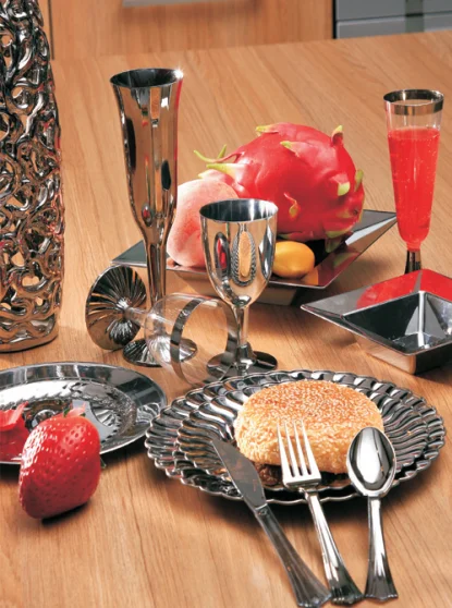 Silver plated Plastic Disposable knife PS