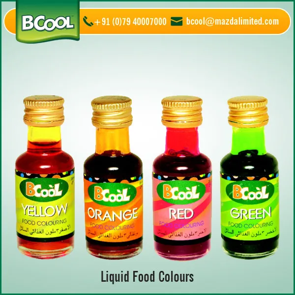 Excellent Quality Delicious Liquid Food Color Available for Exporters