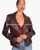 2018 fashion leather jacket custom material women leather jacket with bulk wholesale,Leather Biker Jacket,
