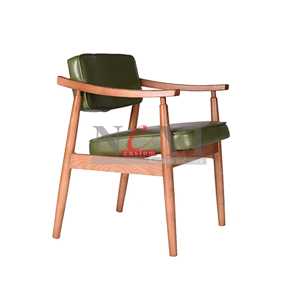 CY180 leather Upholstery Dining in wooden green for Restaurant Chair