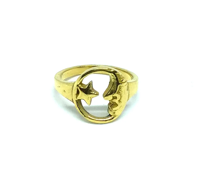 Moon Star Unisex Gift Hot Selling Wholesale Brass Ring
