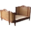 Classic Furniture French Carved Rattan Bed - Antique Reproduction Furniture Mahogany Indonesia