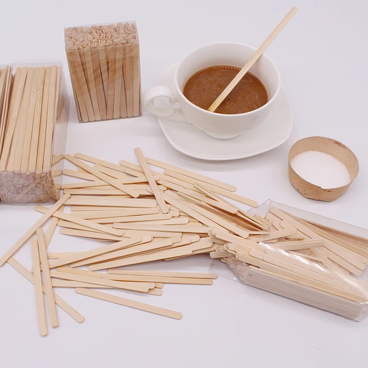wooden /bamboo disposable cocktail /coffee stirrer 500pcs a box