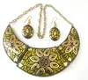 Gold plated chain Mosaic Work Brass necklace jewelry