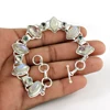 925 sterling silver rainbow moonstone blue topaz bracelet Indian silver jewelry wholesale price silver bracelets suppliers