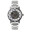 WINNER-001 Winner Brand Roman Numerals Mechanical Gentleman Watches Mixcolors Stainless Steel Band Men Wrist Watches