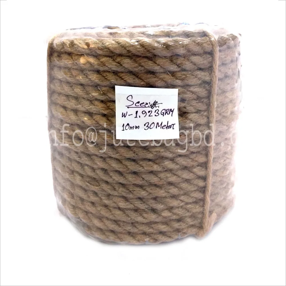 most cheaper price 3 strand jute rope 100% recyclable bangladesh