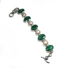 Green onyx gemstone antique designer fashionable solid 925 sterling silver fine bracelet