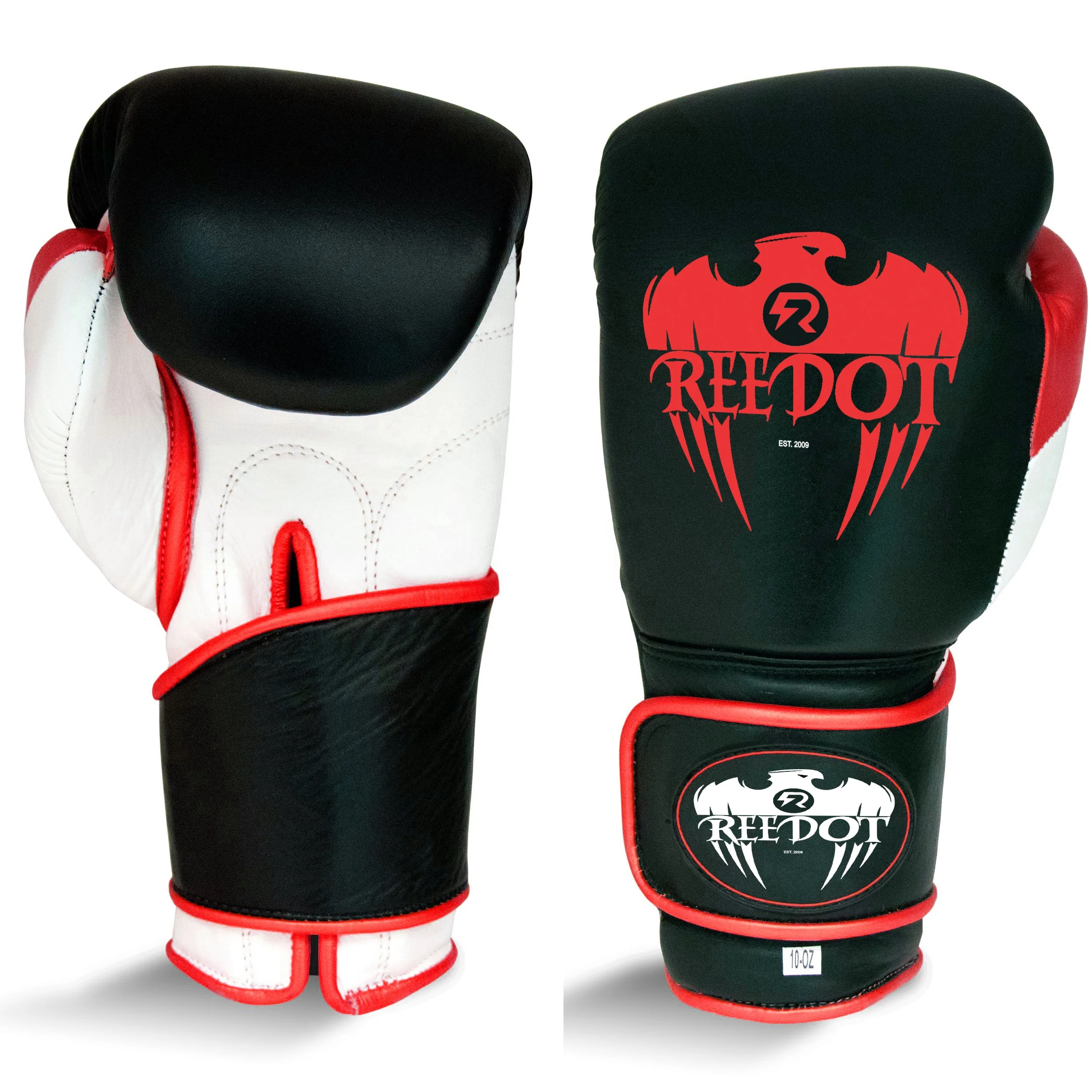 Reedot Guerrero el logotipo de su Club de Muay Thai guantes de boxeo de cuero Kickboxing MMA entrenamiento de formación