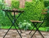 Garden Furniture Outdoor/ Set of exterior table and chair 1 table and 2 chair folding metal bistro set