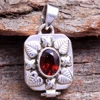 Leaf design garnet, peridot birth gemstone jewelry 925 sterling silver poison box pendant