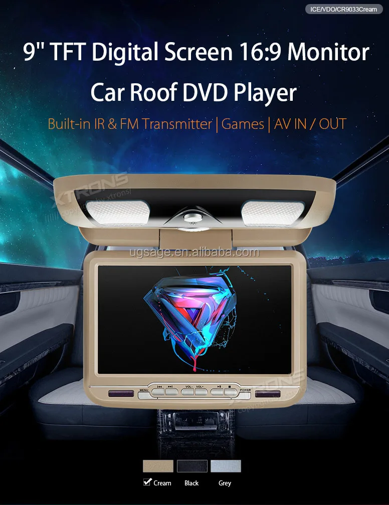 Xtrons Display Roof Mount Dvd Player With Tv Usb Fm Ir