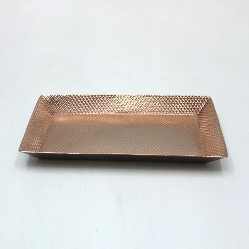 Copper Plated Aluminium Metal Decorative Trays For Indian Wedding