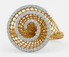 14K Yellow Gold Fancy Flower Shaped Diamond Engagement Ring For Girls