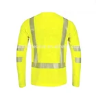 long sleeve reflective safety round collar t-shirt for man orange hi-vis t-shirt