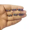 Amethyst Gold Electroplated Raw Earring Stud