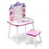 bedroom furniture Wooden Children dressing table with Mirror & Stool