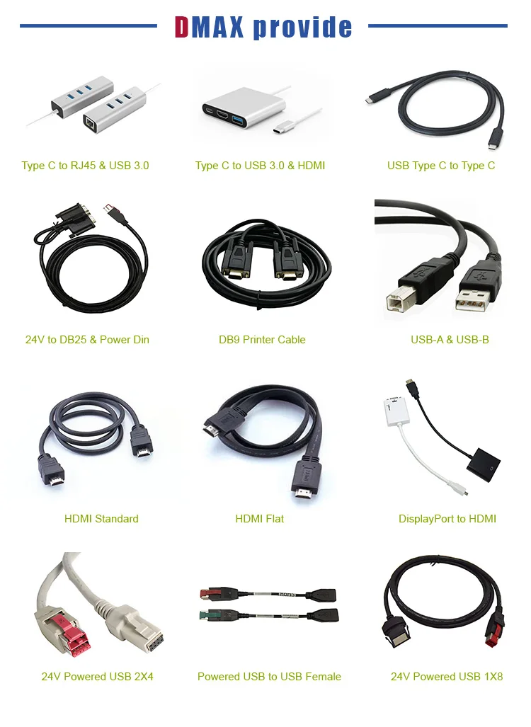 24v Powered USB To 1x8 Data Cable For POS Printer - ANKUX.COM