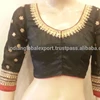 Black dori and zari embroidered dupion silk blouse for ladies