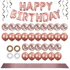 Nicro New Product 48PCS Happy Birthday Banner Balloon Rose Gold Party Decorations Supplies Kit