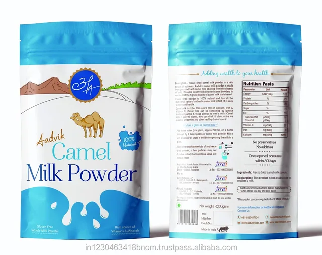 freeze dried powdered camel milk 200 g standard packing