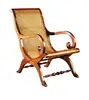 Original Design Curved Antique Colonial Solid Teak Wooden Living Room Arm Chair