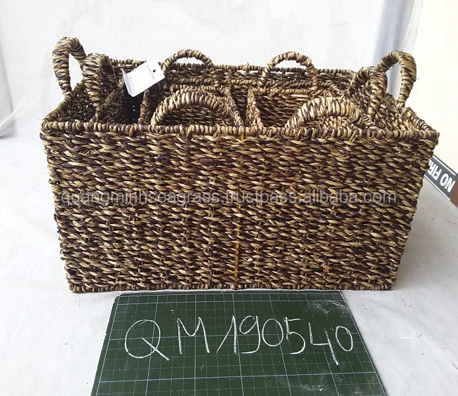 seagrass picnic food basket hand woven rattan gift basket wicker