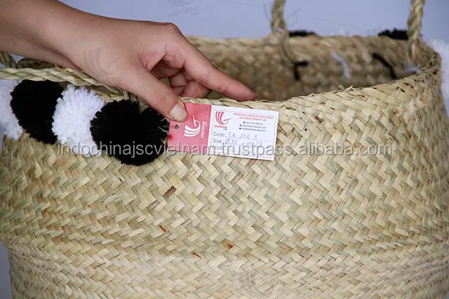 seagrass belly baskets/ hot sale handmade woven basket