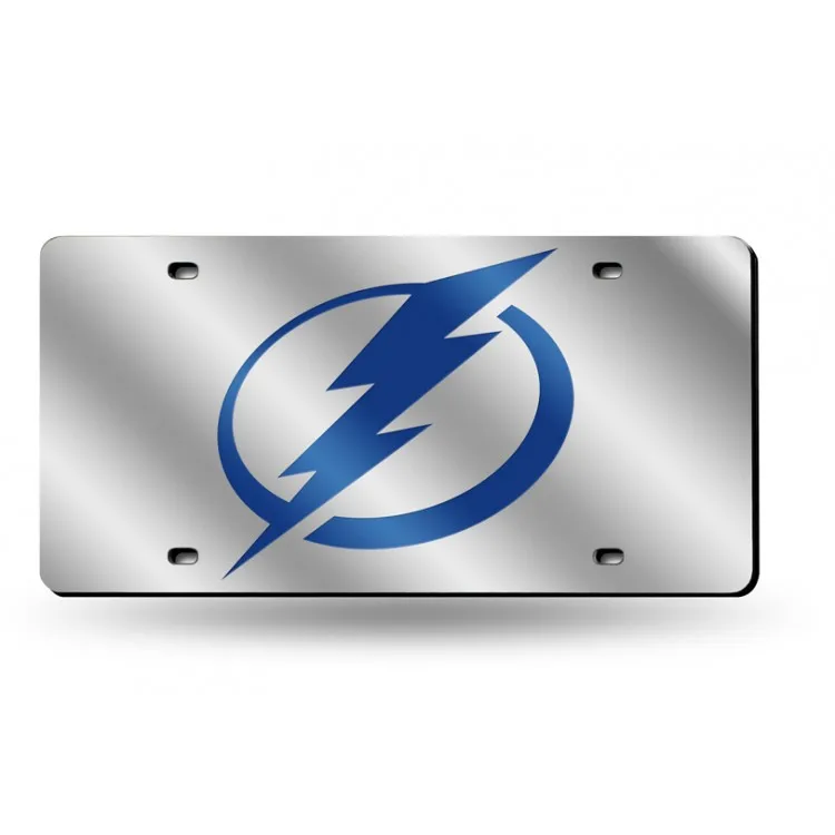 Tampa Bay Lightning "Kreis Bolzen" Silber Laser License Plate-Offiziell Lizenzierte