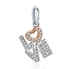 100% 925 Sterling Silver Charm Clear CZ Alphabet LOVE Bead with Heart Charm fit Bracelet DIY Jewelry Making for Lover