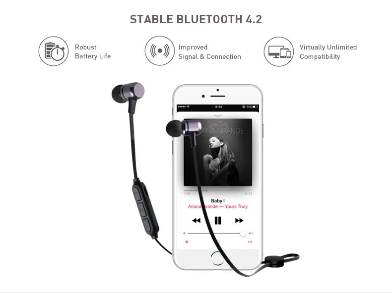 Wireless Bluetooth Headphone Earphones BN901 Featuring Magnetic Switch On/Off and Bluetooth Selfie Shutter IND - ANKUX.COM