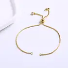 Box Chain Slider Bracelet Chains for Jewelry Making Adjustable Gold Plated Bracelet Chain
