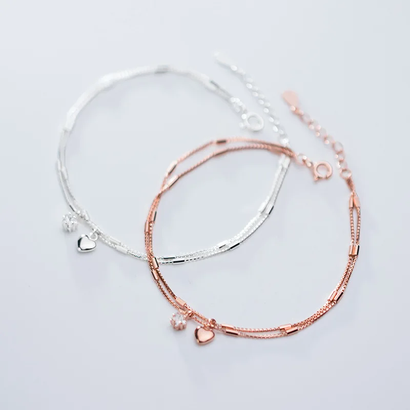 B1469 Custom Jewelry 925 Sterling Silver Plated Rose Gold Double Layer Heart Shaped Heart Drill Bracelet
B1469 Custom Jewelry 925 Sterling Silver Plated Rose Gold Double Layer Heart Shaped Heart Drill Bracelet