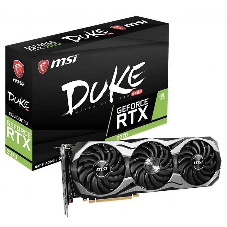 

MSI NVIDIA GeForce RTX 2070 DUKE 8G Gaming Graphics Card with 8GB GDDR6 256-bit Memory Support Ray Tracing G-SYNC Technology
