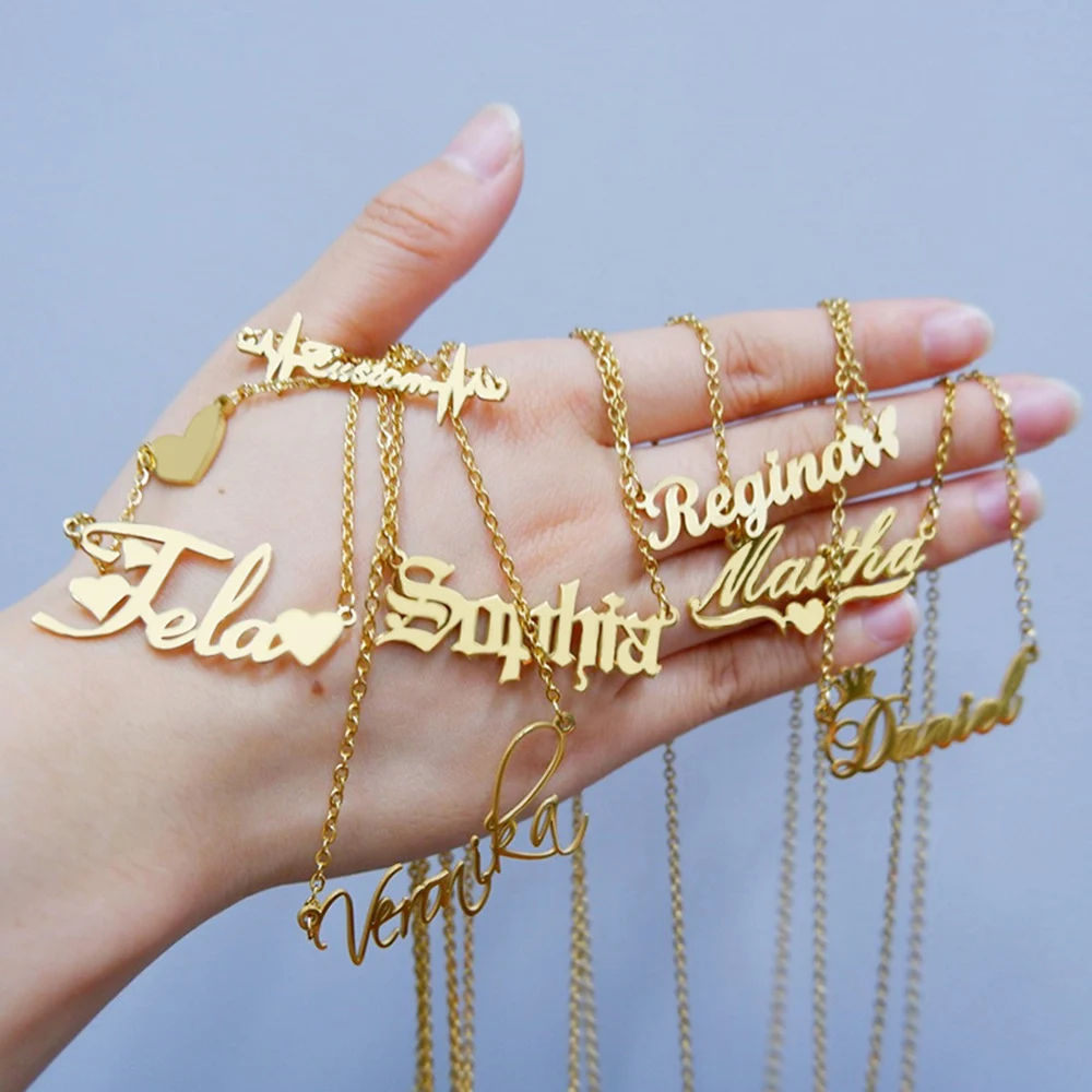 Custom Necklace Stainless Steel Gold Plate Name Personalized Women Nameplate, Silver /gold
Custom Necklace Stainless Steel Gold Plate Name Personalized Women Nameplate, Silver /gold