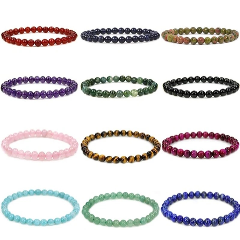Natural 6mm Semi-Precious Healing Crystal Stone Beaded Stretch Bracelet
Natural 6mm Semi-Precious Healing Crystal Stone Beaded Stretch Bracelet