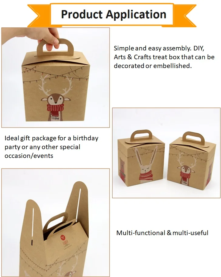 christmas gift packaging box with window, custom printing kraft