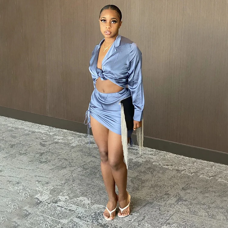 Euro Long Sleeve Crop Top And Skirt Set Two Piece Skirt Set Sexy Outfit Plus Size Women Fashion Women Skirt Set -HY, Khaki,blue
Euro Long Sleeve Crop Top And Skirt Set Two Piece Skirt Set Sexy Outfit Plus Size Women Fashion Women Skirt Set -HY, Khaki,blue