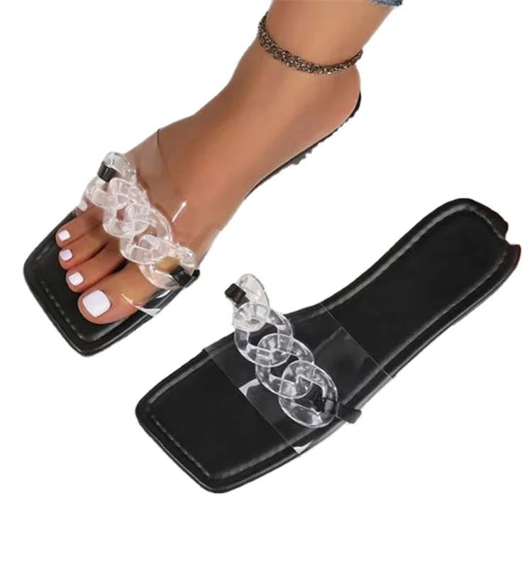 Large Size Daily Wear Casual Women's Slippers Microfiber Leather Square Head Chain Women Sandals Slippers Beach Shoes
Large Size Daily Wear Casual Women's Slippers Microfiber Leather Square Head Chain Women Sandals Slippers Beach Shoes