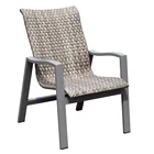 Modern Luxury Aluminum Frame Flat-Wicker Patio Outdoor Dining Chair for Garden Pool
