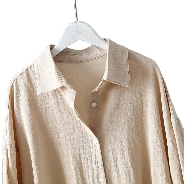 European and American fashion and leisure long-sleeve lapel long-length A class 100% cotton split loose blouse
European and American fashion and leisure long-sleeve lapel long-length A class 100% cotton split loose blouse